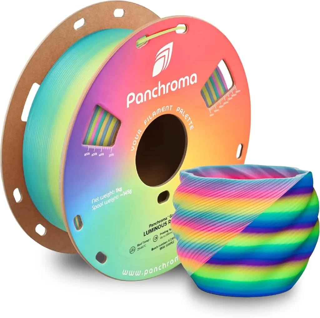 Polymaker Dual Extruded PLA Luminous Rainbow Gradient 1kg (Glow in the ...